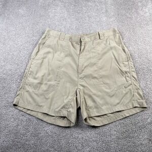 LL Bean Shorts Womens 16 Tan Khaki Nylon Canvas Hiking Safari‎ Vintage Y2K